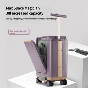 스마트 사이클링 20 인치 기내 트롤리 수하물 세트 경량 휴대용 여행 케이스 USB TYPE-C 충전 전기 가방 - Product Image 2