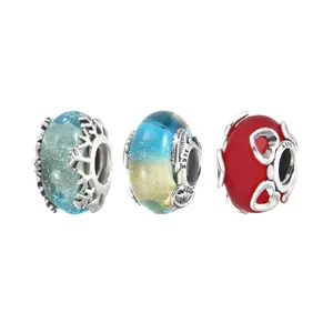 Offre Spéciale S925 argent sterling nouvelles perles de verre breloques adaptées à la fabrication de bijoux à breloque bracelet Pandoraer
