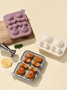 Molde de cubitos de hielo de oso de silicona reutilizable respetuoso con el medio ambiente al por mayor, formas 3D flexibles duraderas con tapa de fácil liberación, congelador, uso de alimentos - Product Image 6