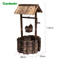 GARDMATE Pot Tanaman Kayu Bakar dengan Ember Gantung - Pot Klasik Ramah Lingkungan dan Tahan Lama untuk Taman, Halaman, dan Patio