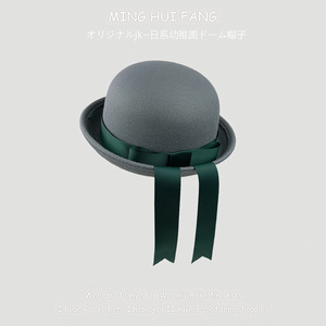 Japanese Style School Uniform Hat Bow Dome Woolen Hat For Children Spring Autumn Female Ivy Hats - Product Image 4