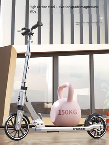 Pédales larges, pliables, hauteur réglable, trottinette à deux roues pour enfants et adultes, haute élasticité et résistance à l'usure - Product Image 3