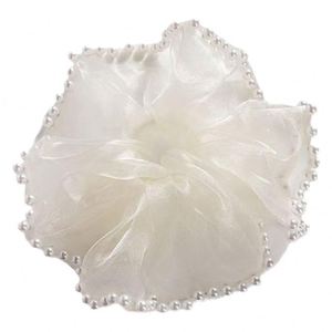 Elegant Black Mesh Hair Scrunchies Lace Pearl Hair <b>Flower</b> <b>Sweet</b> Rhinestone Hair Rope for Women Stylish Ponytail Accessories - Product Image 4