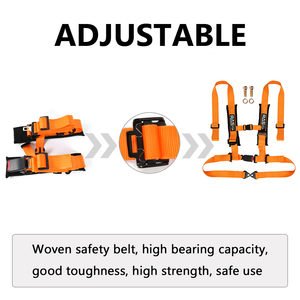 Sabuk pengaman mobil, sabuk pengaman mobil balap, poliester 4 titik, 2 inci dengan bantalan bahu Ultra lembut tugas berat - Product Image 3