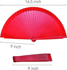 Abanico Plegable de Madera Español de Color Sólido, Abanico Grande para Danza, Actuaciones, Bodas y Decoración del Hogar - Product Image 3
