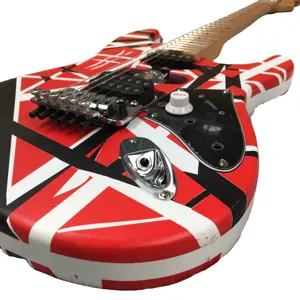 غيتار كهربائي من Van Halen غيتار فرينكين الأحمر 5150 الثقيل للجيتار السمعي أسود أبيض خطوط فلويد روز تريفلر مجاني