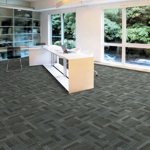 Azulejos de alfombra de PVC de diseño moderno para uso en oficina y hogar Patrón de bucle cuadrado copetudo para dormitorio Hotel y alfombra de piso de sala de oración - Product Image 2