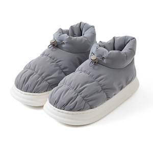 Waterproof <strong>feathers</strong> <strong>with</strong> cotton <strong>slippers</strong> female winter home indoor large base anti-skid couples high top cotton shoes wholesales - Product Image 4
