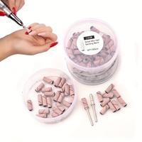 Aproms 50 pièces Bandes abrasives cylindriques rose clair grain 240 de haute qualité pour ponceuse à ongles professionnelle, élimination des cuticules et ongles en acrylique