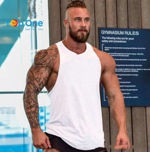 TopOne, venta al por mayor, personalizado, para hombres, Fitness, culturismo, camiseta muscular que absorbe la humedad, ropa de gimnasio, chaleco sin mangas, tanque deportivo con tirantes - Product Image 2