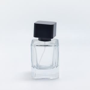 Flacon de parfum carré en verre 30ml 50ml 100ml, flacon de parfum cube, flacon de parfum de luxe avec bouchon noir - Product Image 4