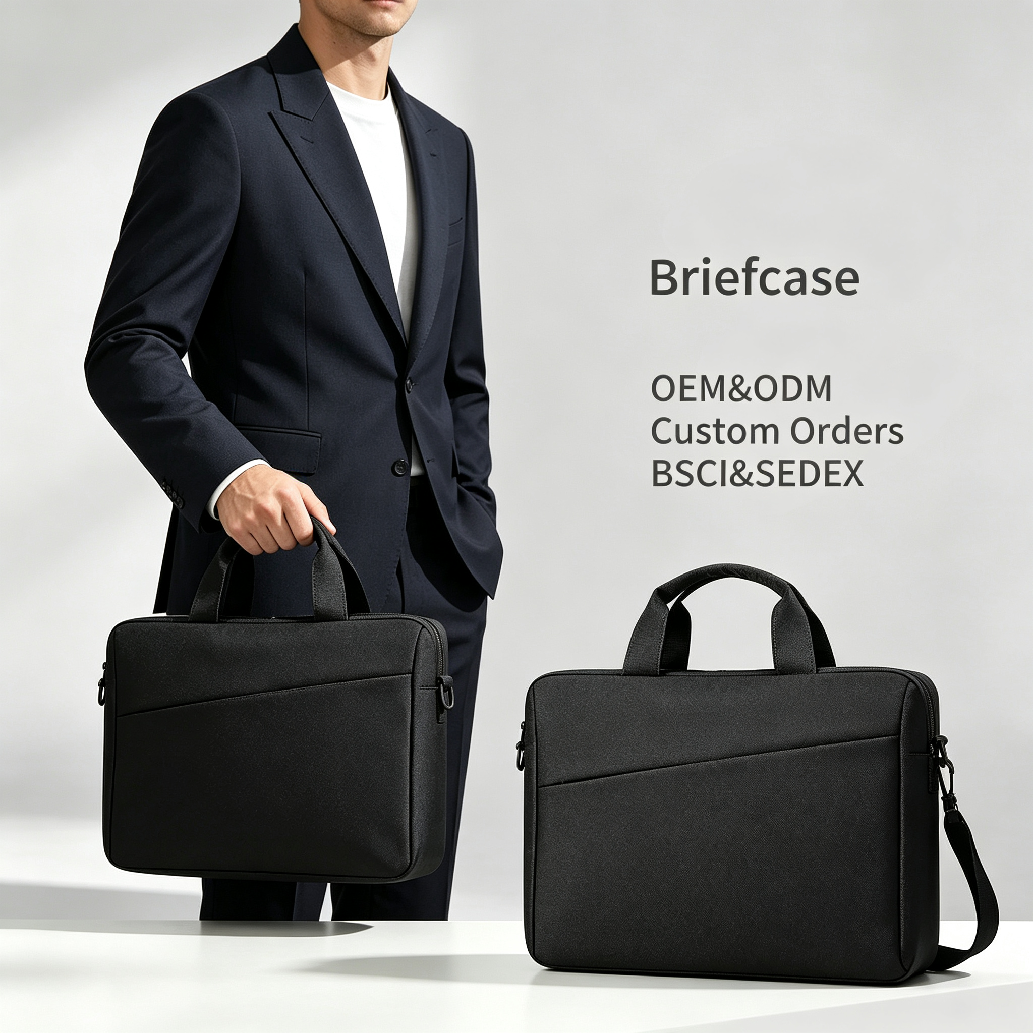 Premium Black Laptop Bag Water-Resistant