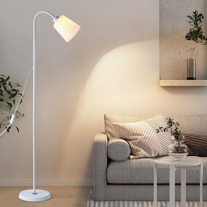 Lámpara de pie minimalista nórdica, fuente de luz Led, control de interruptor para sala de estar, dormitorio, estudio, diseño moderno blanco - Product Image 1