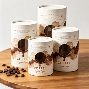 หลอดกาแฟกระดาษคราฟท์รักษ์โลกพร้อมลายฟอยล์สีทอง กล่องทรงกระบอกรีไซเคิลได้สำหรับเก็บเมล็ดกาแฟ - Product Image 3