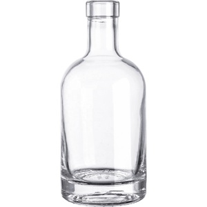 Botellas de Vidrio para Licores, Vodka, Whisky y Alcohol Nocturne Nordic Spirit, 200 ml, 300 ml, 375 ml, Redondas, Reutilizables, con Tapas de Corcho para Envasado - Product Image 3