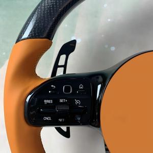 Volante in Fibra di Carbonio e Pelle Arancione Personalizzato per <span class=keywords><strong>Mercedes</strong></span> A <span class=keywords><strong>B</strong></span> C E G GLA GLC 808 809, Alta Qualità, Disponibile in Stock, Scontato - Product Image 3