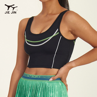 JIEJIN Vêtements de sport personnalisés marque privée conception de dos en U haut soutien d'entraînement haut débardeur sport tennis soutien-gorge de yoga de gymnastique