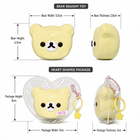 Nouveauté 2026 : Jouet Squishy Ours Kawaii Taba, Anti-stress Doux, Porte-clés Cœur pour Filles