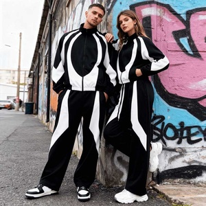 2026 New Arrival Unisex Two-Piece Zip up Nylon Jacket and Jogger <b>Pants</b> Sets Sportswear Casual Oversized Streetwear Tracksuit Set - Product Image 3