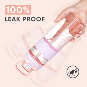 800ml Leak-proof Tritan Eco-Friendly Travel Gym Sports <b>Water</b> <b>Bottle</b> <b>Straw</b> One Click Open Lid Anti-Slip Silicone Sleeve Time - Product Image 5