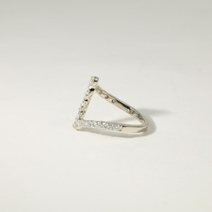 Anillo Midi Zig Zag con Diamantes Cultivados en Laboratorio, Elaborado en Oro Sólido de 14K, Estilo Flash, Anillo de Boda Único, Regalo de Aniversario Eterno - Product Image 6