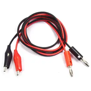 1M Double Head Crocodile Clip Line Red And Black Clips Crocodile Cable Alligator Jumper Wire Test Leads Power Cord Test Leads