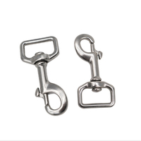 Mousqueton pivotant en acier inoxydable avec anneau carré - 360 °   Crochet anti-torsion rotatif pour laisse de chien, collier pour animaux de compagnie et équipement de plein air