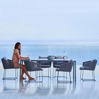 Ensemble table et chaises d'extérieur en métal style nordique minimaliste, étanche, idéal pour jardin, balcon, cour - Vente en gros usine