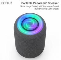 Speaker Portabel Profesional S323pro Tahan Air dengan Driver Besar 57mm, Suara Imersif 360 Derajat, Lampu RGB