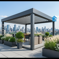 Pergola en aluminium polyvalente Sweet Home, auvent rétractable motorisé pour l'extérieur, gazebo imperméable avec stores latéraux LED