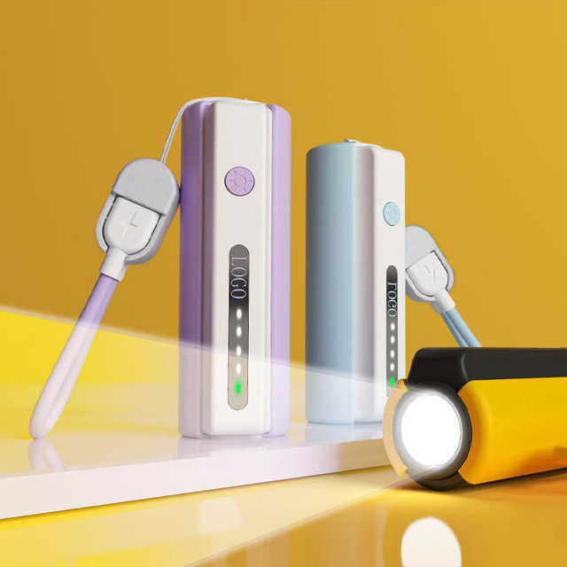 Mini Power Bank 5000mAh with Super Bright Flashlight, 22.5W PD Fast Charging Portable Charger, Outdoor Emergency Light