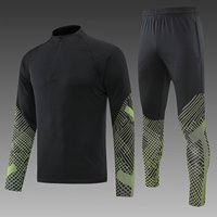 Setelan Training Sepak Bola Lengan Panjang Custom Half-Zip Cepat Kering, Pakaian Tim Regular Fit 100% Poliester dengan Kantong, Perlengkapan Sepak Bola