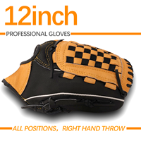 Gants de baseball en cuir PVC de haute qualité, personnalisables avec logo, fermeture réglable au poignet, pour l'entraînement en plein air