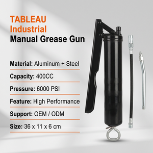 Pistola de Engrase Manual TABLEAU de 6000 PSI, 400 cc, Cuerpo de Acero, Tipo Palanca, Lubricador Manual para Excavadoras, Camiones, Lubricación Industrial, Herramientas <span class=keywords><strong>Manuales</strong></span> - Product Image 1
