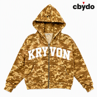 Sweat-shirt à capuche entièrement imprimé en coton et polyester lourd 500 g/m², personnalisé Cbydo, pour homme, impression numérique par sublimation, OEM