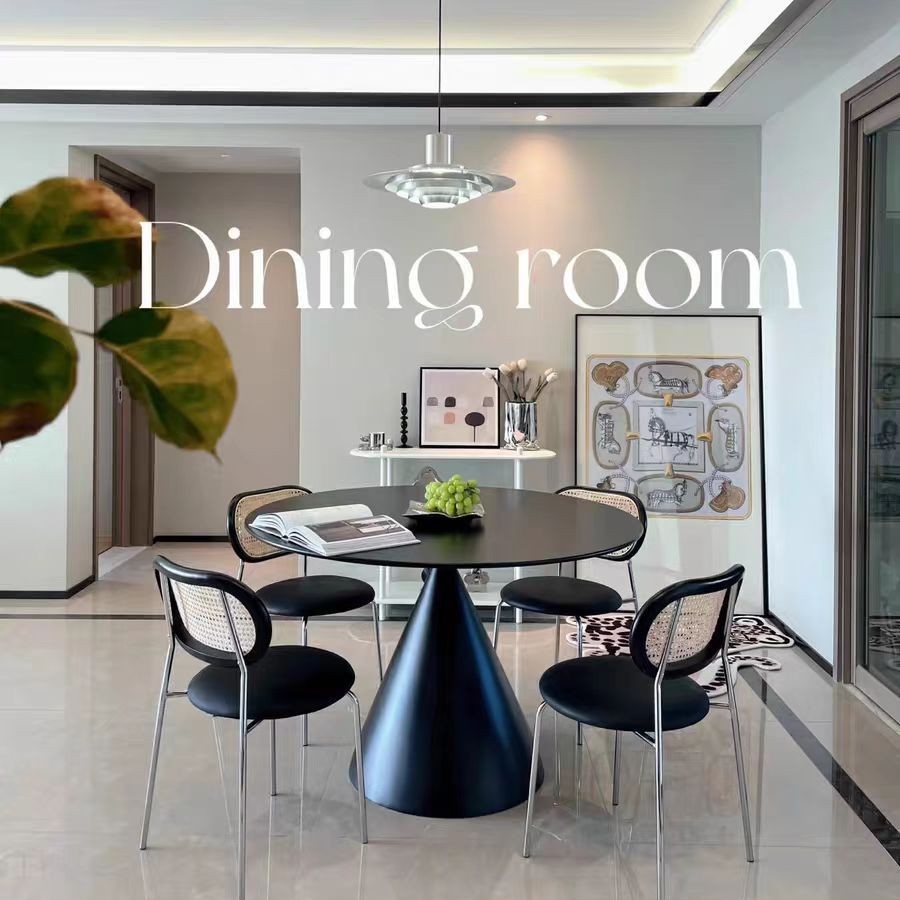 Mesa de Comedor de Piedra Negra