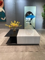 Multifunktionaler Rechteckiger Marmor-Couchtisch, Modern und Schlicht für Kleine Wohnungen, Luxuriöses Wohnzimmer-Accessoire für den Haushalt
