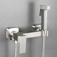 Mitigeur de douche mural chromé à poignée unique, écologique, pour hôtel, avec pulvérisateur de bidet Shattaf pour toilettes