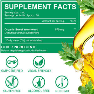 OneBtanicl Biologische Zoete Alsem Druppels Private Label Ondersteunt de Spijsvertering Natuurlijke Ontgifting Zoete Alsem Tinctuur Vloeibare Supplement - Product Image 3