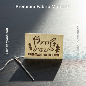 Etiquetas personalizadas al por mayor con logotipo de marca propia, lavables, de tela no tejida, con hilo metálico, en formas rectangulares/cuadradas para bolsos y zapatos - Product Image 5