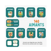 Planificateur hebdomadaire et journalier pour enfants, tableaux magnétiques Montessori avec 140 aimants d'activités complets, idéal pour la routine et l'autonomie