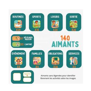 Planificador Semanal y Diario para Niños, Tableros Magnéticos Montessori con 140 Imanes de Actividades Completas, Ideal para la Rutina y la Autonomía - Product Image 5