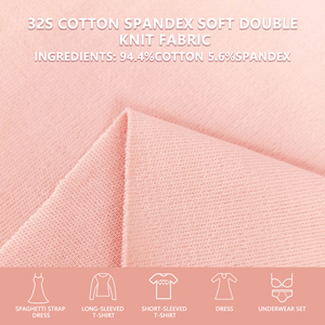 Tela de punto doble entrelazado suave de algodón y spandex 32S, 175 cm de ancho, 260 g/m², elástica en dos direcciones, para prendas de vestir, camisetas y pijamas. - Product Image 2