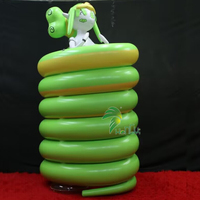 Poupée de câlin verte personnalisée gonflable de fille de serpent de longue queue drôle avec le trou sexy de SPH