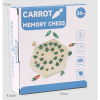 Juego de Memoria de Madera con Forma de Zanahoria para Niños, Rompecabezas Interactivo Educativo, Juguete Preescolar para Padres e Hijos