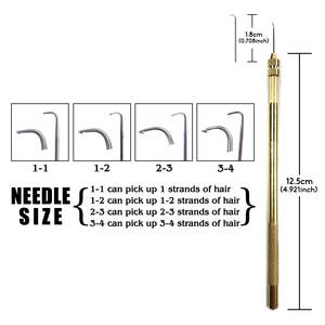 Игла для изготовления париков, иглы для париков с медной ручкой, вентиляционные иглы для париков на сетке - Product Image 4