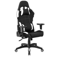 Chaise de jeu de style course personnalisée de luxe avec logo, tissu noir