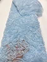 Tissu en dentelle 3D rose en gros d'usine, maille brodée de sequins, matière en tulle pour robe de mariée et de soirée, couleur personnalisée disponible