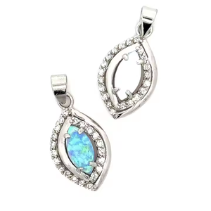 Pendentifs en opale avec zircon cubique Bijoux plaqués rhodium avec motif numérique pour fête ou cadeau Pierre principale Diamant Perle - Product Image 4