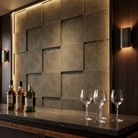Panneaux muraux en pierre artificielle Pu Stone à texture bois anneau de bois, ignifuges, pour revêtement mural extérieur et intérieur
